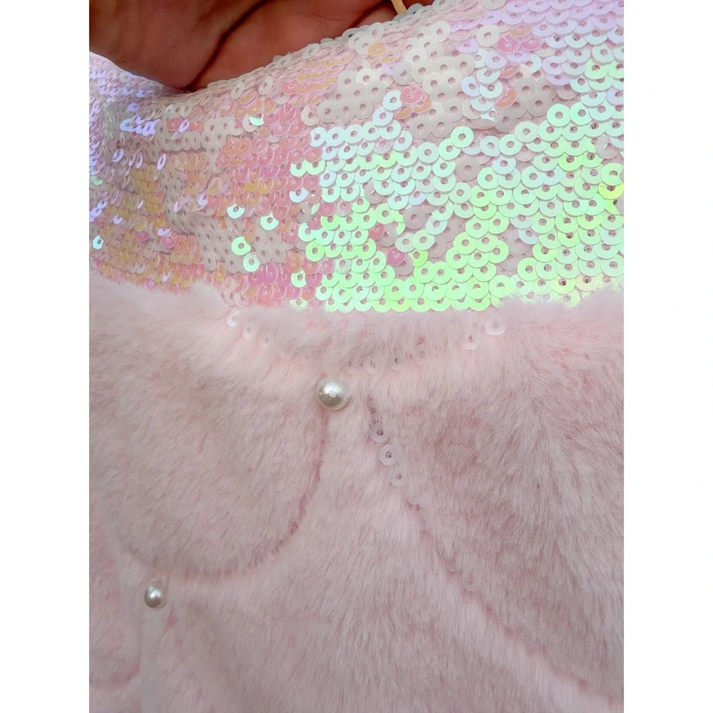 Kensie Home 22X52 Pink Plush Snuggle Mermaid Tail Throw Sleepover Cozy Pearls